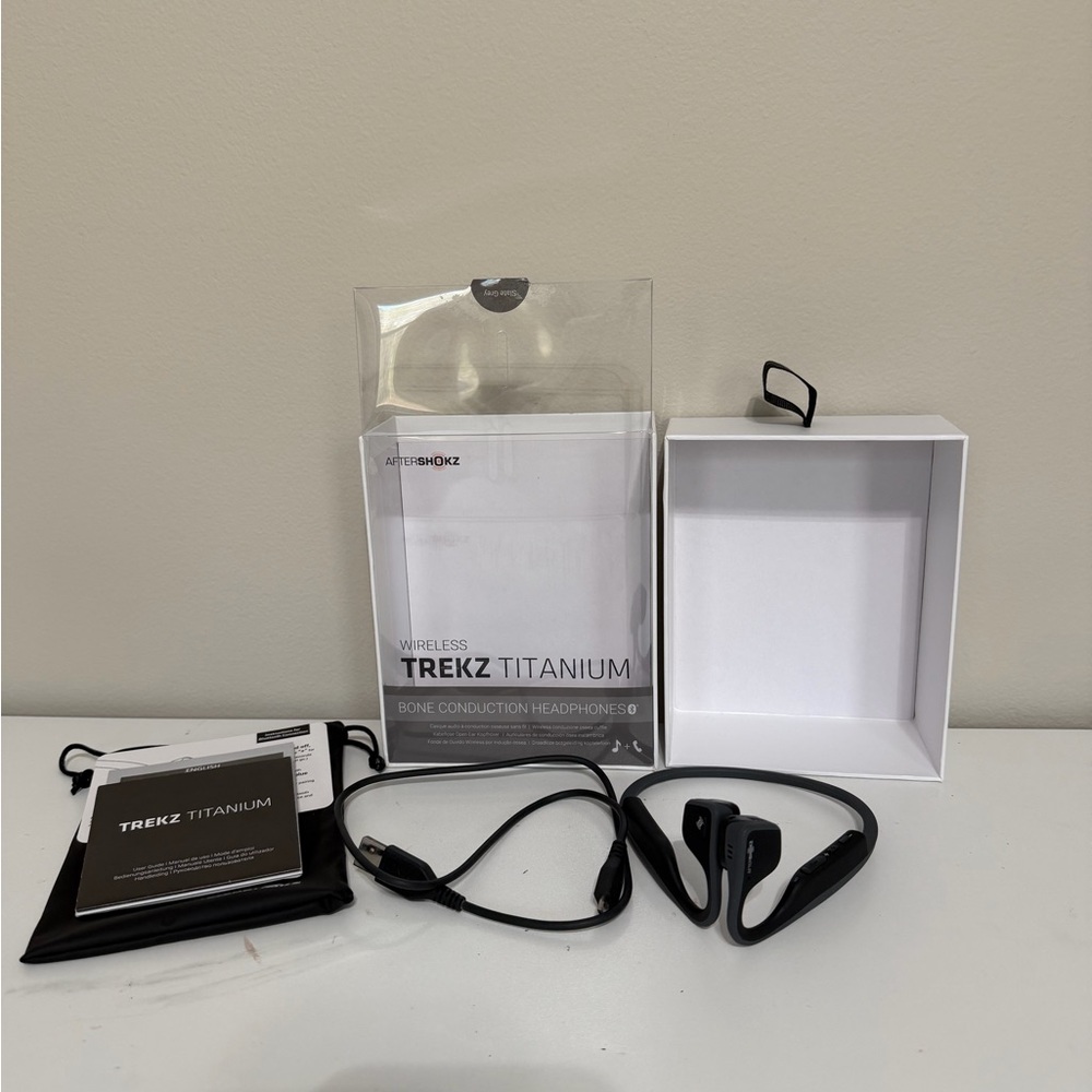 2 pair AfterShokz Trekz Titanium Wireless Bluetooth Headphones
